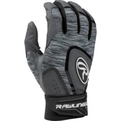 Rawlings (5150GBGY) Batting Gloves (pair) - BLACK - YOUTH SIZE