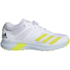 Adipower Vector Mid Spiked Cricket Shoe Yellow -Sports Ball Store Adidas Cricket Vector Mid Cricket Shoes 2021 Yellow Side reverse