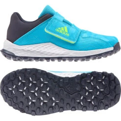 Youngstar Junior Hockey Shoe Cyan Velcro Strap -Sports Ball Store Adidas Hockey Youngstar Hockey Shoe with Velcro Strap together