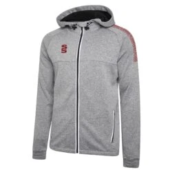 Dual Full Zip Hoody -Sports Ball Store DU012 Grey Maroon scaled 1