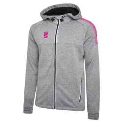 Dual Full Zip Hoody -Sports Ball Store DU012 Grey Pink scaled 1