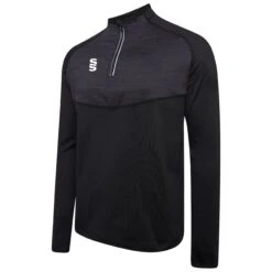 Dual 1/4 Zip Midlayer Performance Top -Sports Ball Store DU013 Black Plain scaled 1