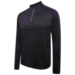 Dual 1/4 Zip Midlayer Performance Top -Sports Ball Store DU013 Black Purple scaled 1