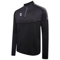 Dual 1/4 Zip Midlayer Performance Top -Sports Ball Store DU013 Black Silver scaled 1