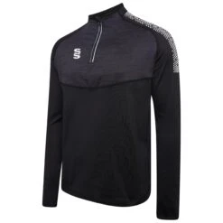 Dual 1/4 Zip Midlayer Performance Top -Sports Ball Store DU013 Black White scaled 1