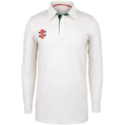 Pro Performance Cricket Shirt Long Sleeve -Sports Ball Store Pro Performance Ivory Green L s Front
