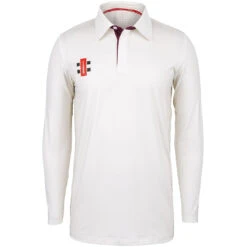 Pro Performance Cricket Shirt Long Sleeve -Sports Ball Store Pro Performance Ivory Maroon L s Front