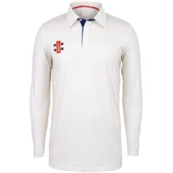 Pro Performance Cricket Shirt Long Sleeve -Sports Ball Store Pro Performance Ivory Navy L s Front