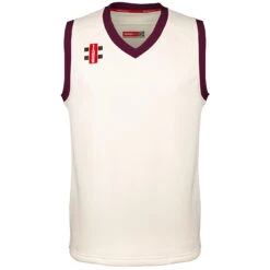 Pro Performance Sleeveless Cricket Slipover -Sports Ball Store Pro Performance Maroon Trim M Front 1