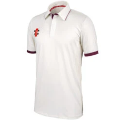 Pro Performance Cricket Shirt Short Sleeve -Sports Ball Store Pro Peromance Short Sleeve Maroon Trim