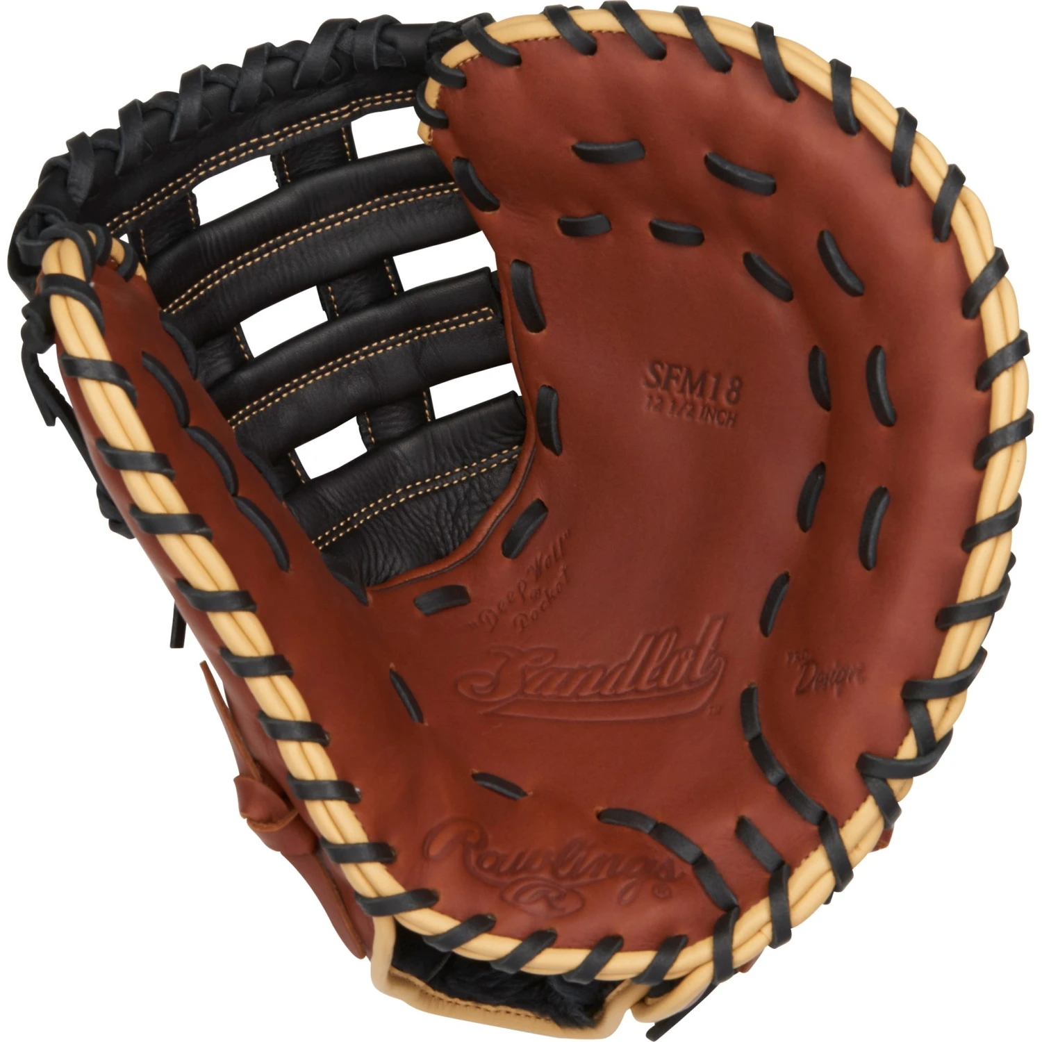 Rawlings (SFM18) Sandlot Series 12.5" First Base Mitt 4 Rawlings (SFM18) Sandlot Series 12.5" First Base Mitt - Image 2