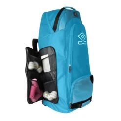 Elite Duffle Wheelie Bag -Sports Ball Store Shrey Elite Duffle Wheelie Cricket Bag Cyan Open