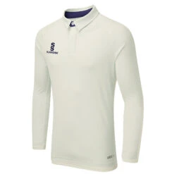 Tek Cricket Shirt Long Sleeved -Sports Ball Store Surridge Tek Long Sleeve Cricket Shirt Navy Trim
