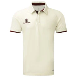 Tek Cricket Shirt Short Sleeve -Sports Ball Store Surridge Tek Short Sleeve Cricket Shirt Maroon trim