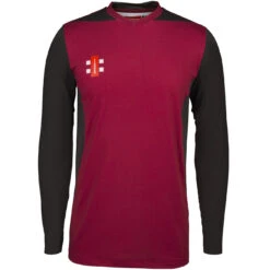 Pro Performance T20 Cricket Shirt Long Sleeve 21 Pro Performance T20 Cricket Shirt Long Sleeve -Sports Ball Store T20 Long Sleeve Shirt MaroonBlack 2