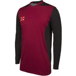 Pro Performance T20 Cricket Shirt Long Sleeve 20 Pro Performance T20 Cricket Shirt Long Sleeve -Sports Ball Store T20 Long Sleeve Shirt MaroonBlck