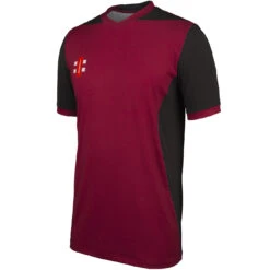 Pro Performance T20 Cricket Shirt Short Sleeve 26 Pro Performance T20 Cricket Shirt Short Sleeve -Sports Ball Store T20 Short Sleeve Shirt MaroonBlack